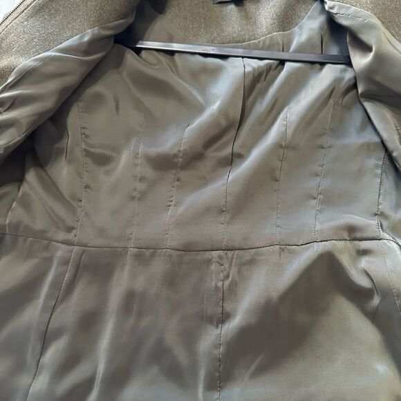 NTW Talbots Jacket Italian Flannel Wool Full Zip Dark Green Size 0P Lined - Picture 8 of 11